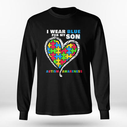 I Wear Blue For My Son The Autism T-Shirt, Gift for People with Depression,
