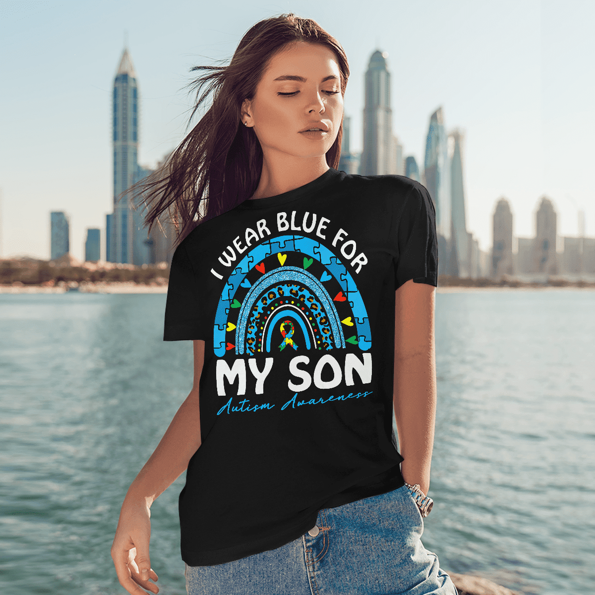I Wear Blue For My Son The Autism T-Shirt, Gift for People with Depression,