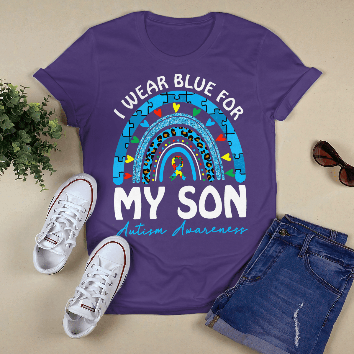 I Wear Blue For My Son The Autism T-Shirt, Gift for People with Depression,