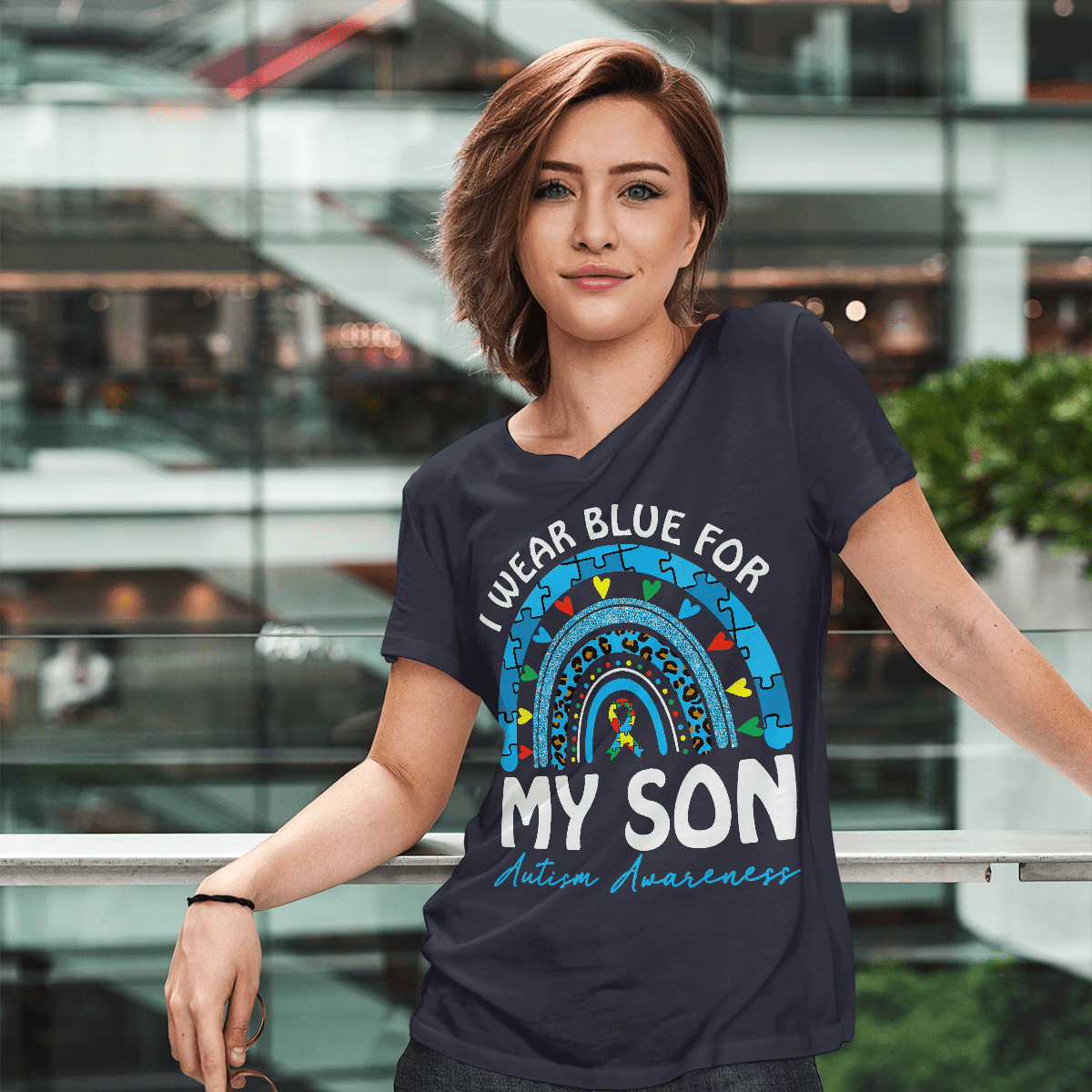 I Wear Blue For My Son The Autism T-Shirt, Gift for People with Depression,