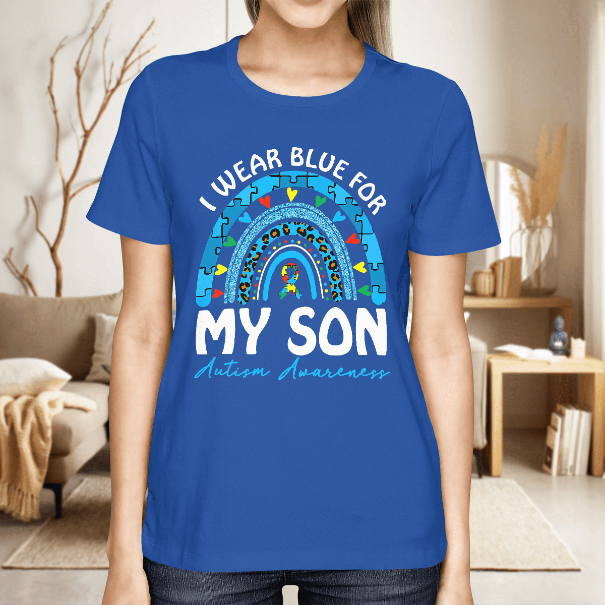 I Wear Blue For My Son The Autism T-Shirt, Gift for People with Depression,