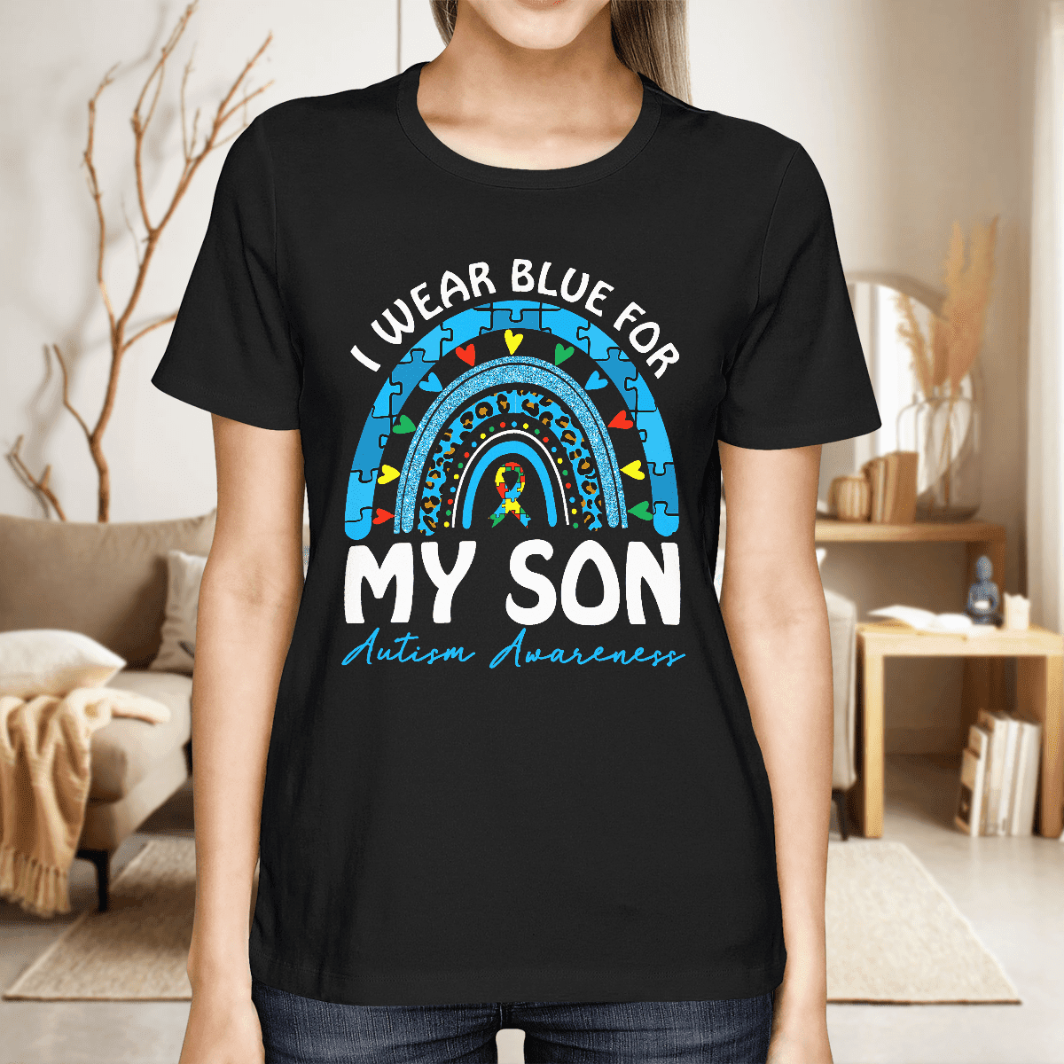 I Wear Blue For My Son The Autism T-Shirt, Gift for People with Depression,