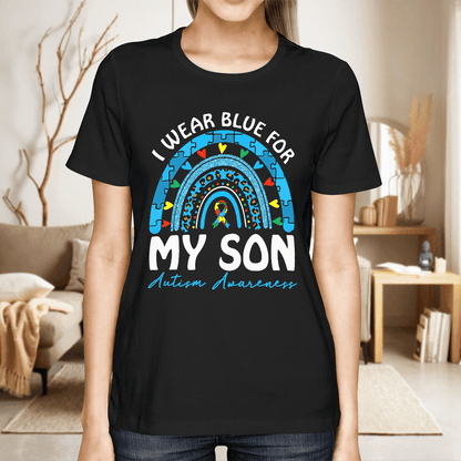 I Wear Blue For My Son The Autism T-Shirt, Gift for People with Depression,