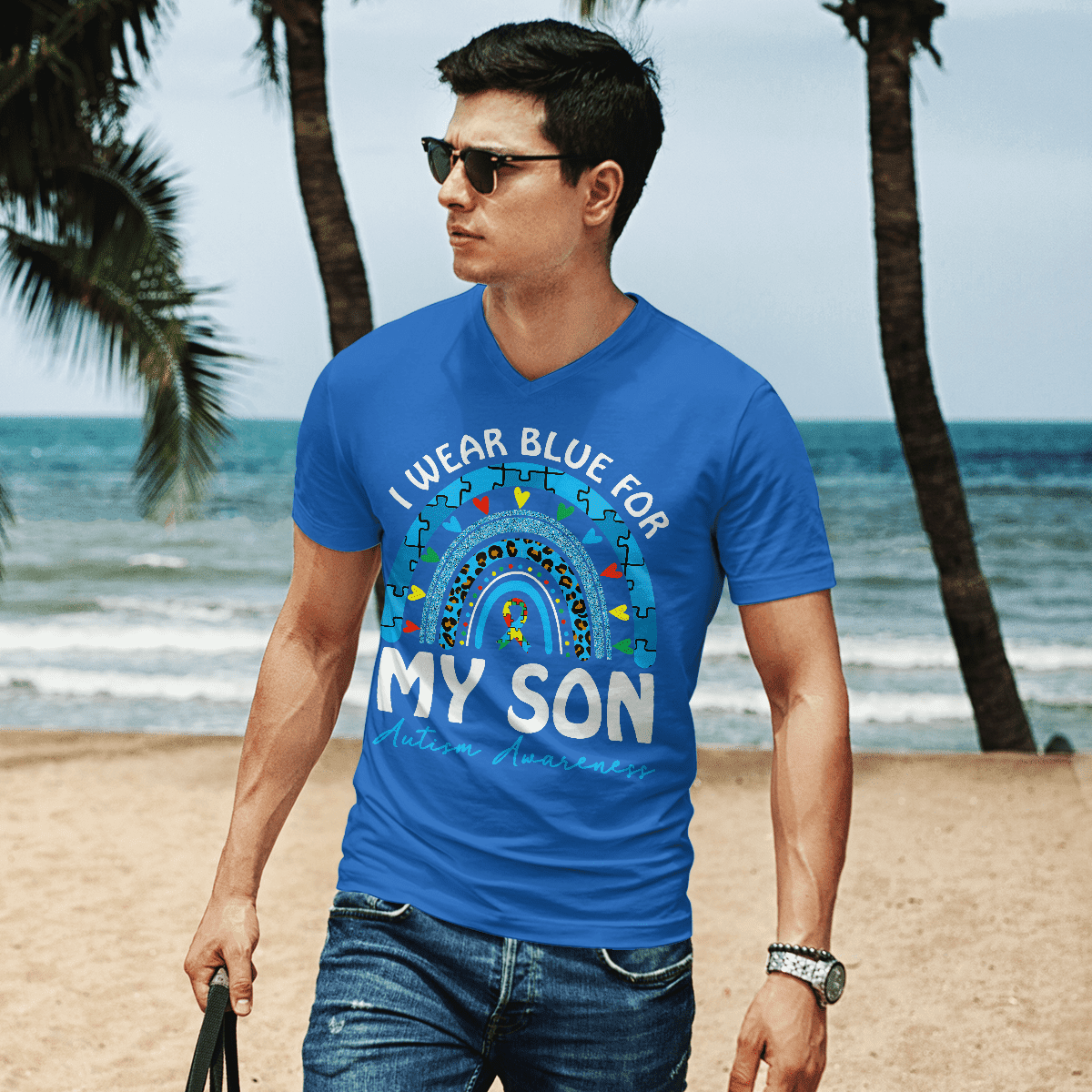 I Wear Blue For My Son The Autism T-Shirt, Gift for People with Depression,