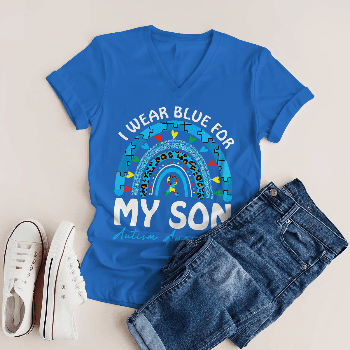 I Wear Blue For My Son The Autism T-Shirt, Gift for People with Depression,