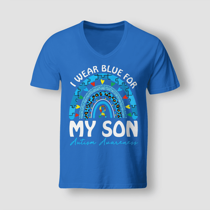 I Wear Blue For My Son The Autism T-Shirt, Gift for People with Depression,