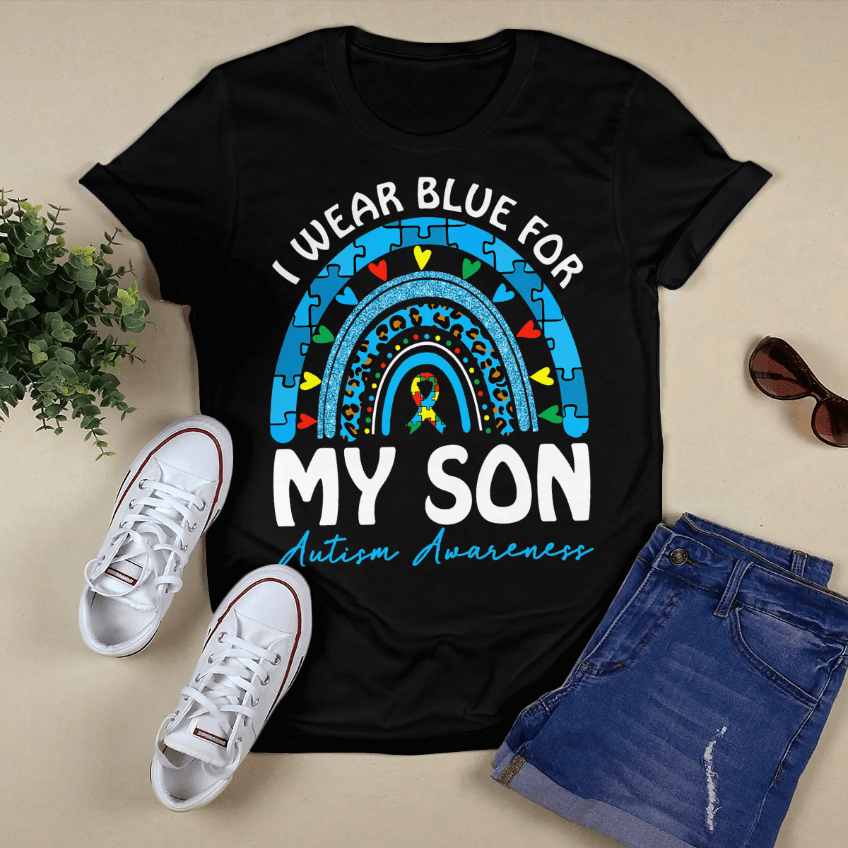 I Wear Blue For My Son The Autism T-Shirt, Gift for People with Depression,