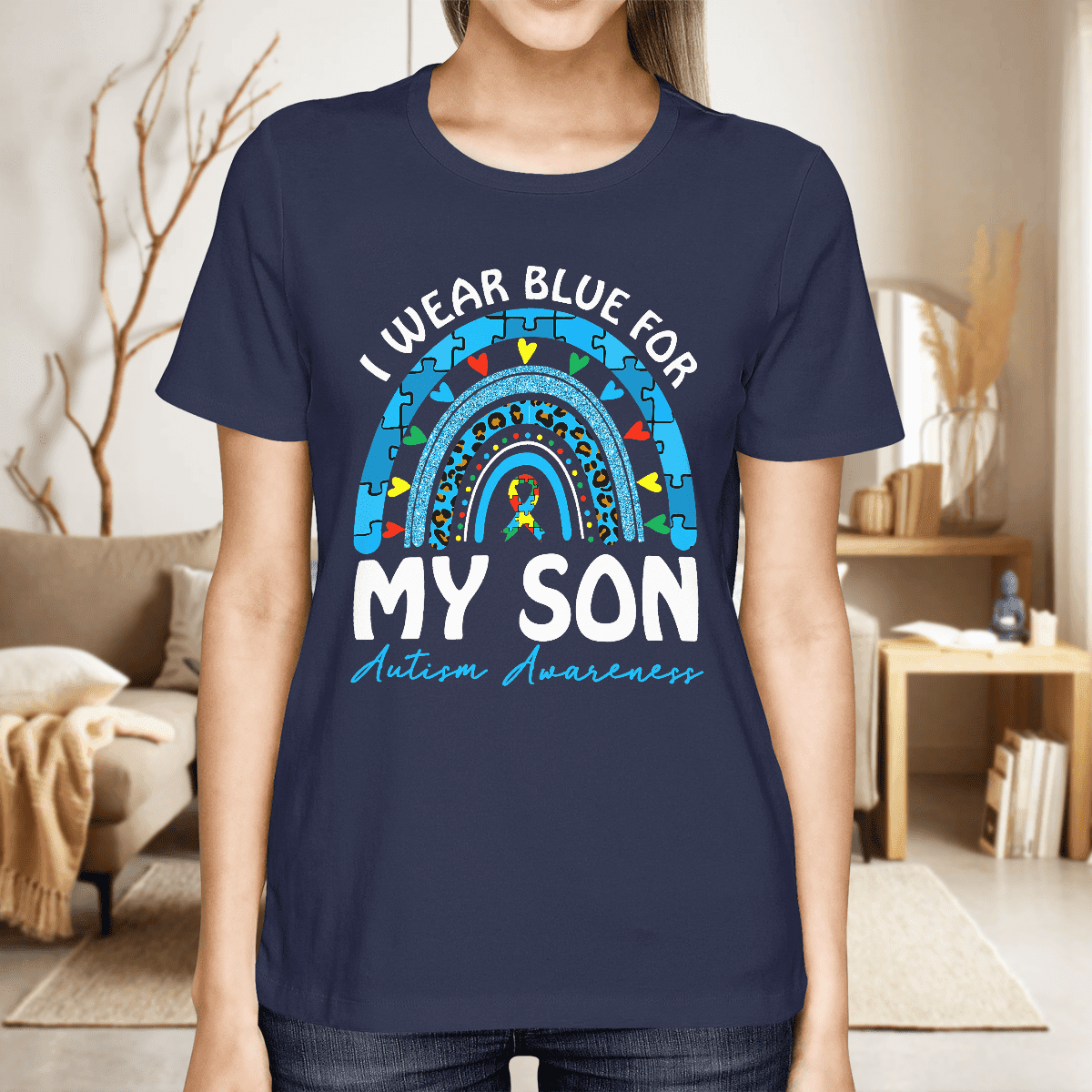 I Wear Blue For My Son The Autism T-Shirt, Gift for People with Depression,