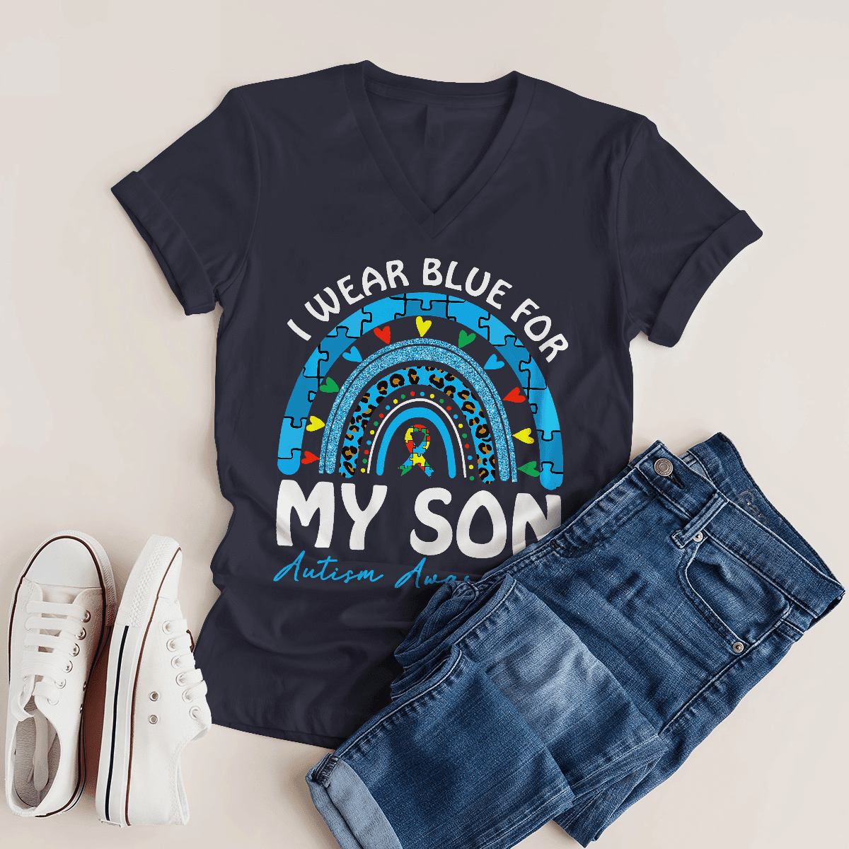 I Wear Blue For My Son The Autism T-Shirt, Gift for People with Depression,