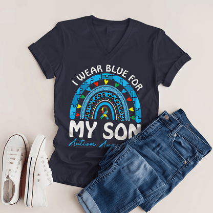 I Wear Blue For My Son The Autism T-Shirt, Gift for People with Depression,