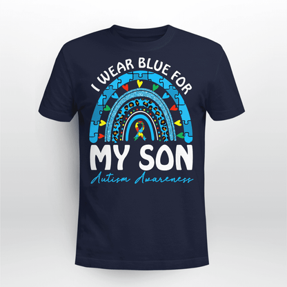 I Wear Blue For My Son The Autism T-Shirt, Gift for People with Depression,