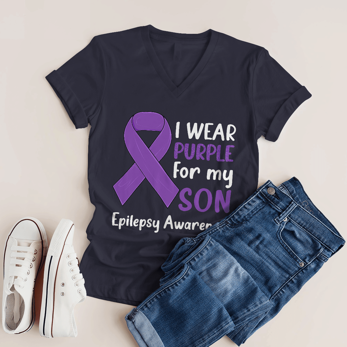 I Wear Purple For My Son Epilepsy Awareness Shirt,