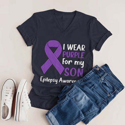 I Wear Purple For My Son Epilepsy Awareness Shirt,