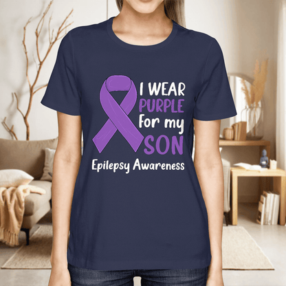 I Wear Purple For My Son Epilepsy Awareness Shirt,