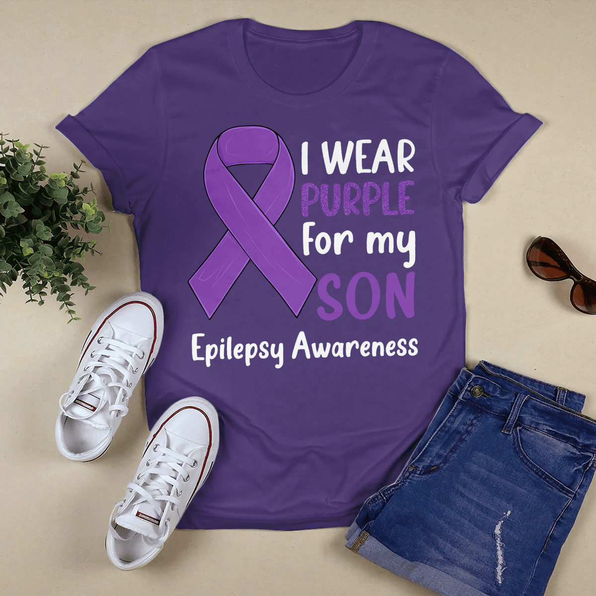 I Wear Purple For My Son Epilepsy Awareness Shirt,