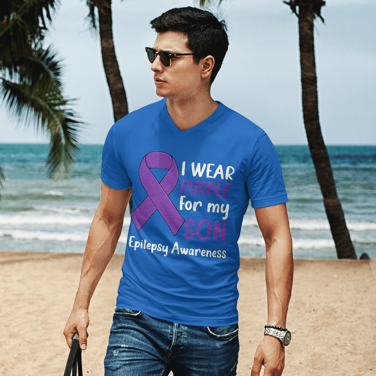 I Wear Purple For My Son Epilepsy Awareness Shirt,