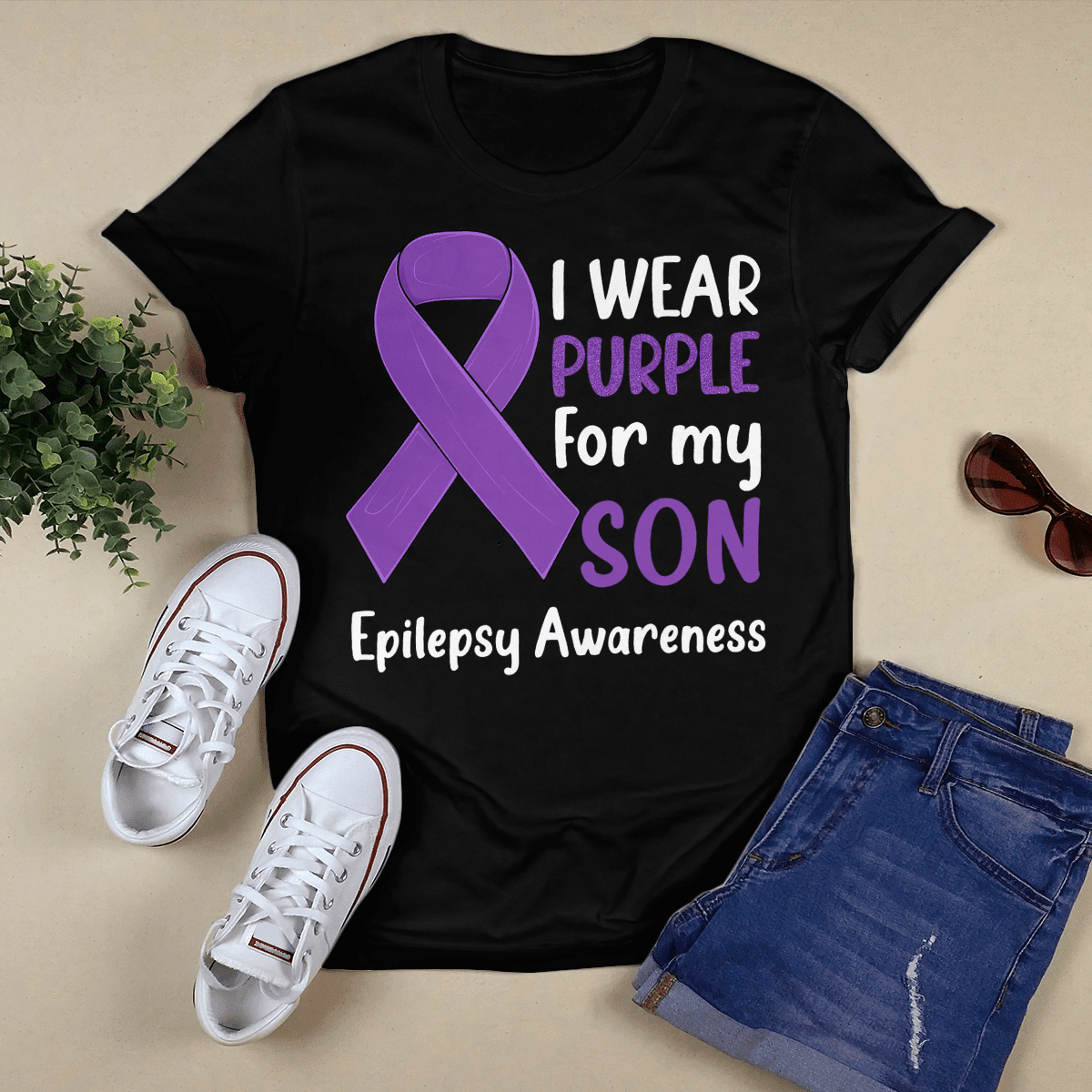 I Wear Purple For My Son Epilepsy Awareness Shirt,