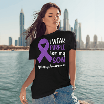 I Wear Purple For My Son Epilepsy Awareness Shirt,