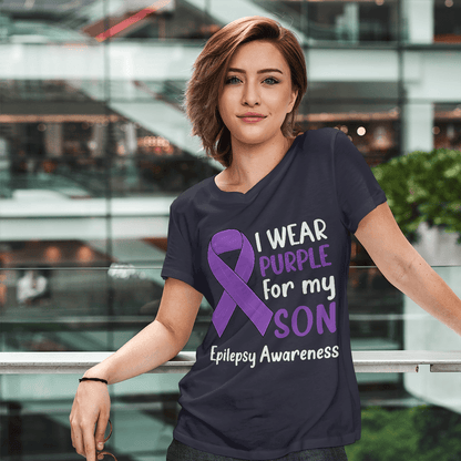 I Wear Purple For My Son Epilepsy Awareness Shirt,
