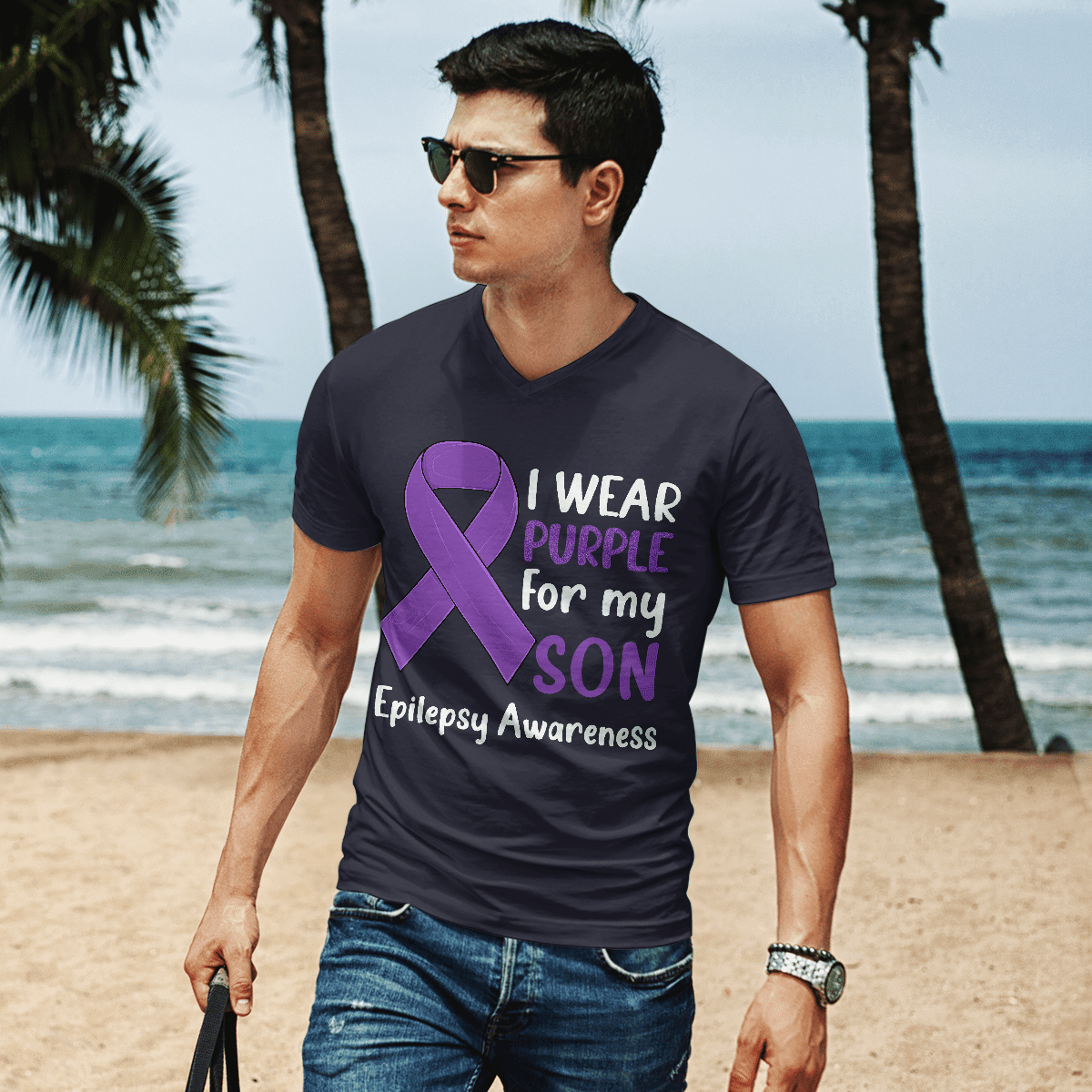 I Wear Purple For My Son Epilepsy Awareness Shirt,