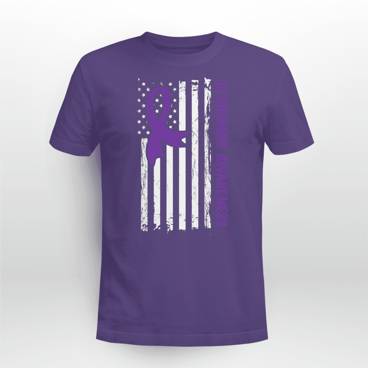 Alzheimer Awareness American Flag 2320