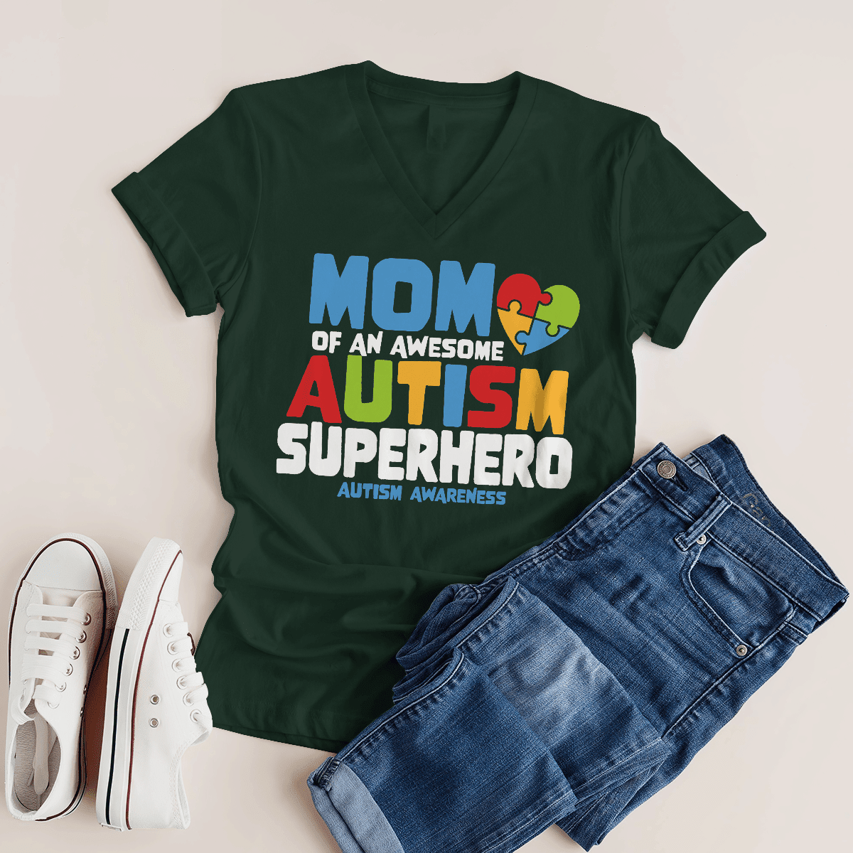Mom Of An Awesome Autism Superhero Unisex T-Shirt 2324