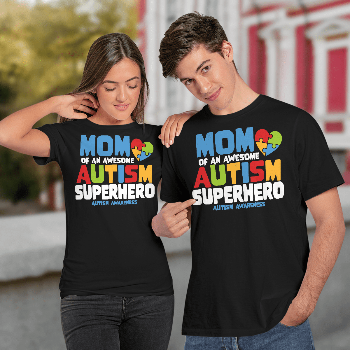 Mom Of An Awesome Autism Superhero Unisex T-Shirt 2324