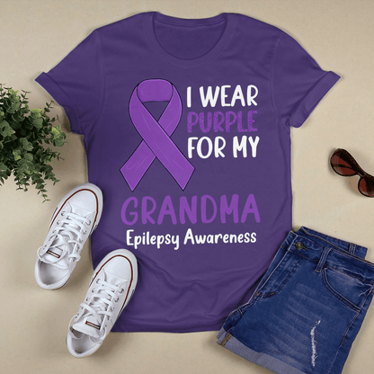 I Wear Purple For My Grandma Epilepsy Awareness Unisex T-Shirt 2323