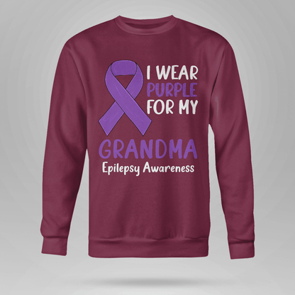 I Wear Purple For My Grandma Epilepsy Awareness Unisex T-Shirt 2323