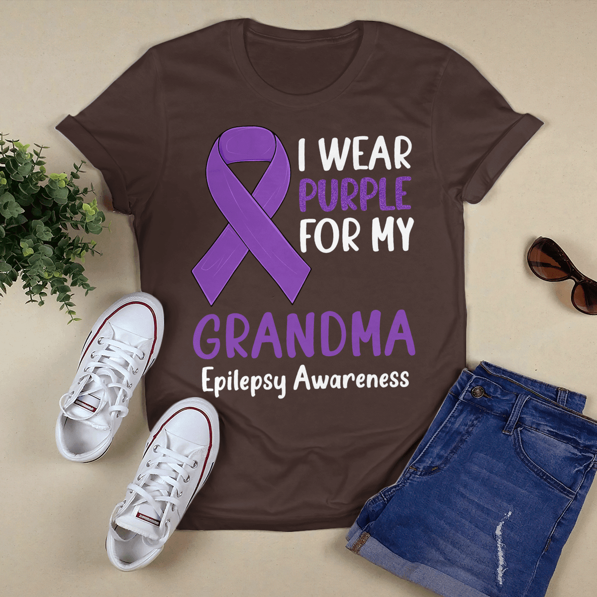I Wear Purple For My Grandma Epilepsy Awareness Unisex T-Shirt 2323