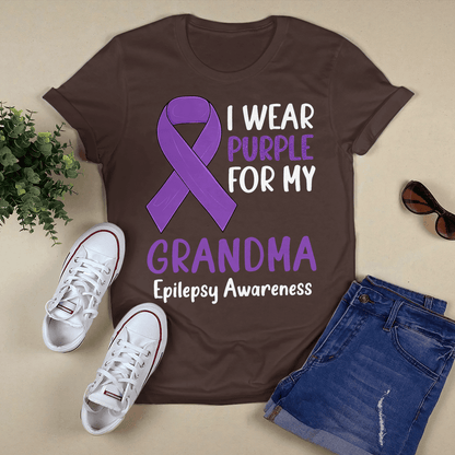 I Wear Purple For My Grandma Epilepsy Awareness Unisex T-Shirt 2323