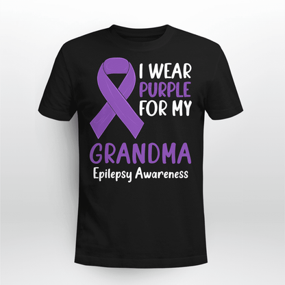 I Wear Purple For My Grandma Epilepsy Awareness Unisex T-Shirt 2323