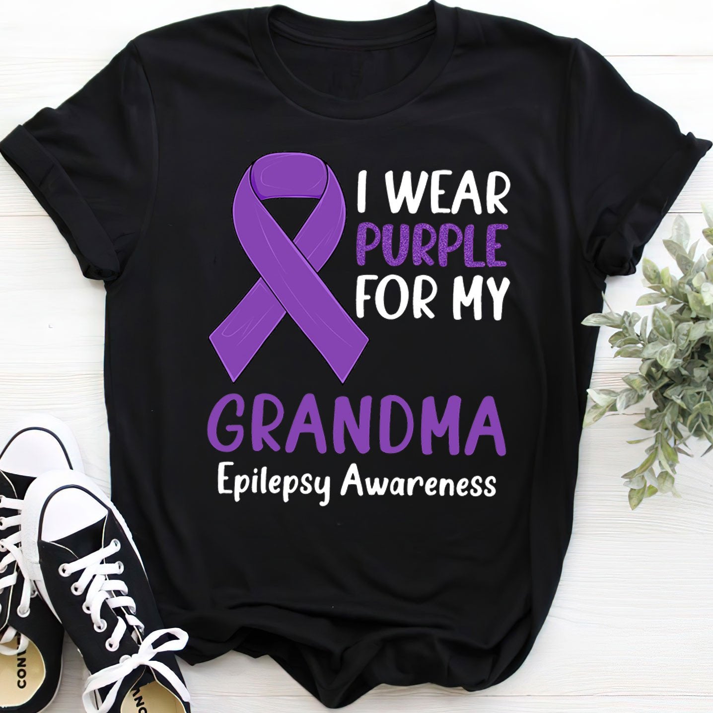 I Wear Purple For My Grandma Epilepsy Awareness Unisex T-Shirt 2323