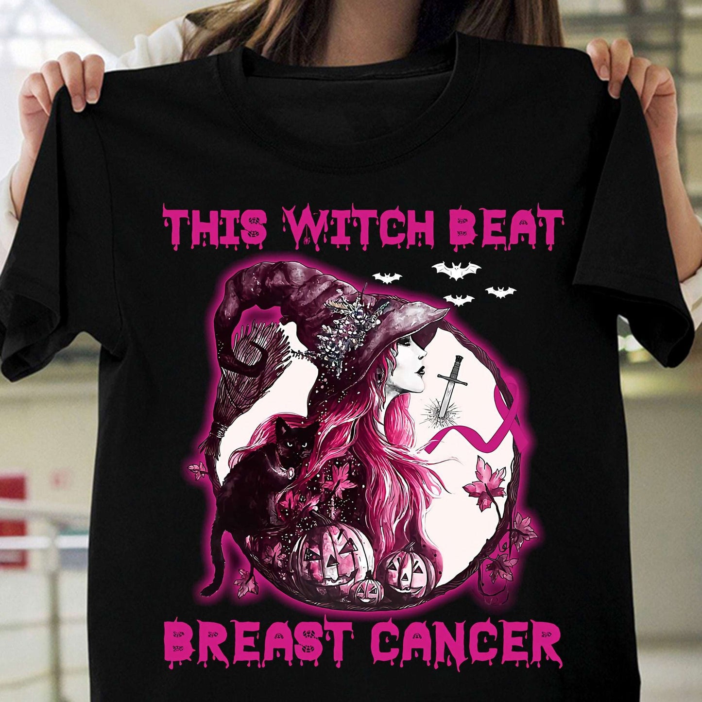 This Witch Beat Personalized Breast Cancer Awareness T-shirt Brc