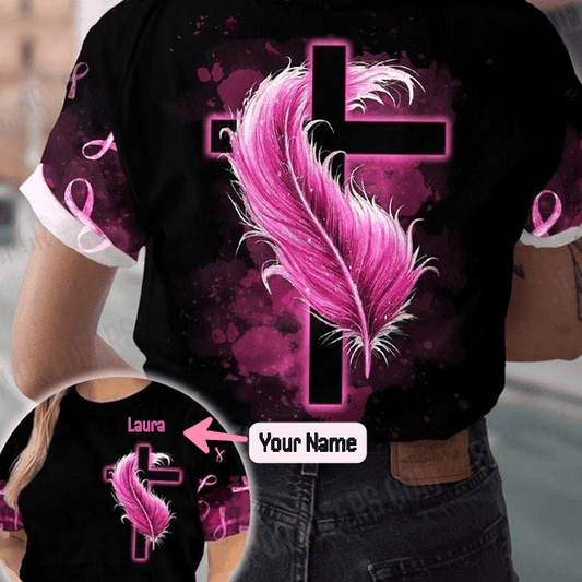 Black Cross Breast Cancer Awareness T-shirt Brc