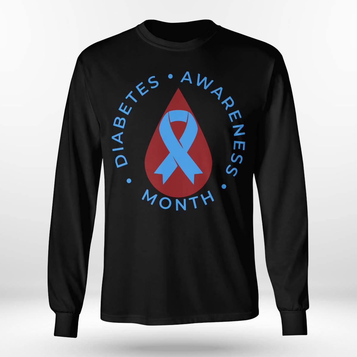 Diabetes Awareness Month Diabetic Blue Love Ribbon T1D T2D Dab2345