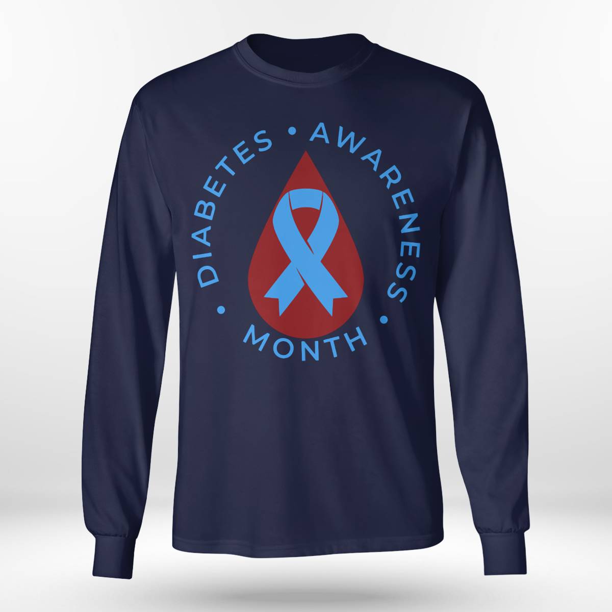 Diabetes Awareness Month Diabetic Blue Love Ribbon T1D T2D Dab2345
