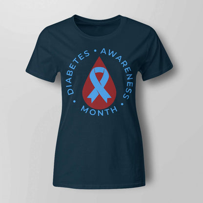 Diabetes Awareness Month Diabetic Blue Love Ribbon T1D T2D Dab2345