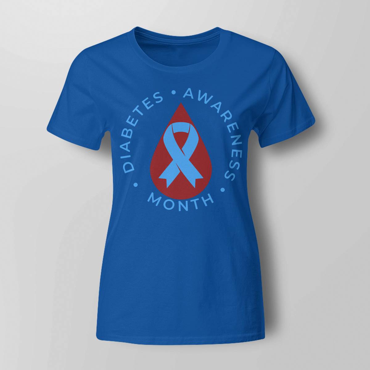 Diabetes Awareness Month Diabetic Blue Love Ribbon T1D T2D Dab2345