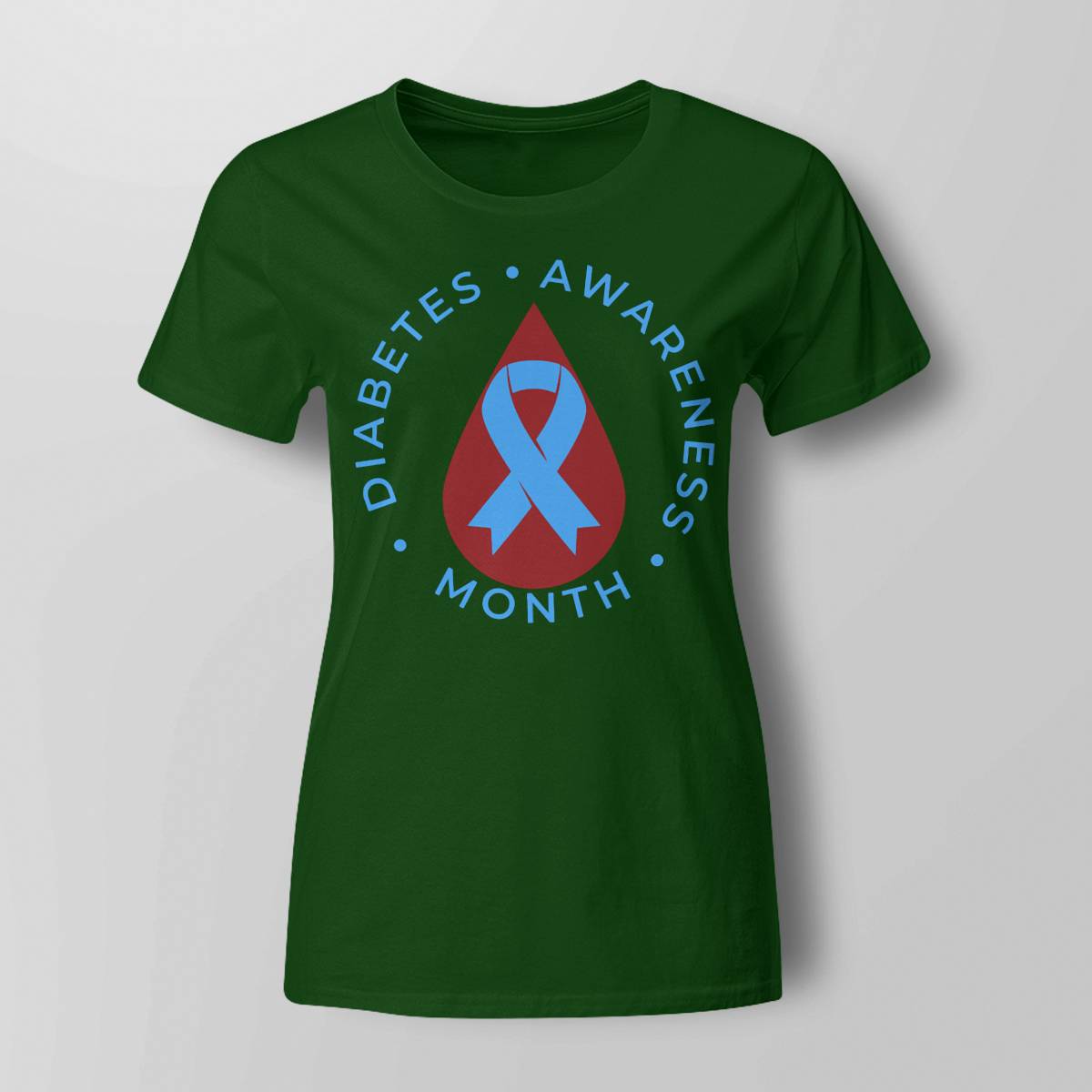 Diabetes Awareness Month Diabetic Blue Love Ribbon T1D T2D Dab2345