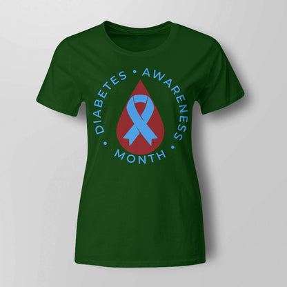 Diabetes Awareness Month Diabetic Blue Love Ribbon T1D T2D Dab2345