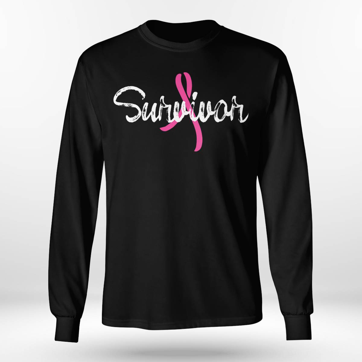 Womens Breast Cancer Awareness Survivor Pink Ribbon Gift V-Neck Brc2344