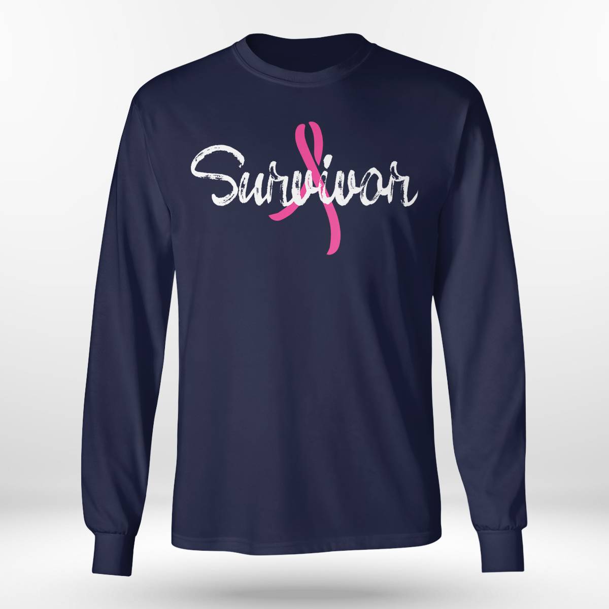 Womens Breast Cancer Awareness Survivor Pink Ribbon Gift V-Neck Brc2344