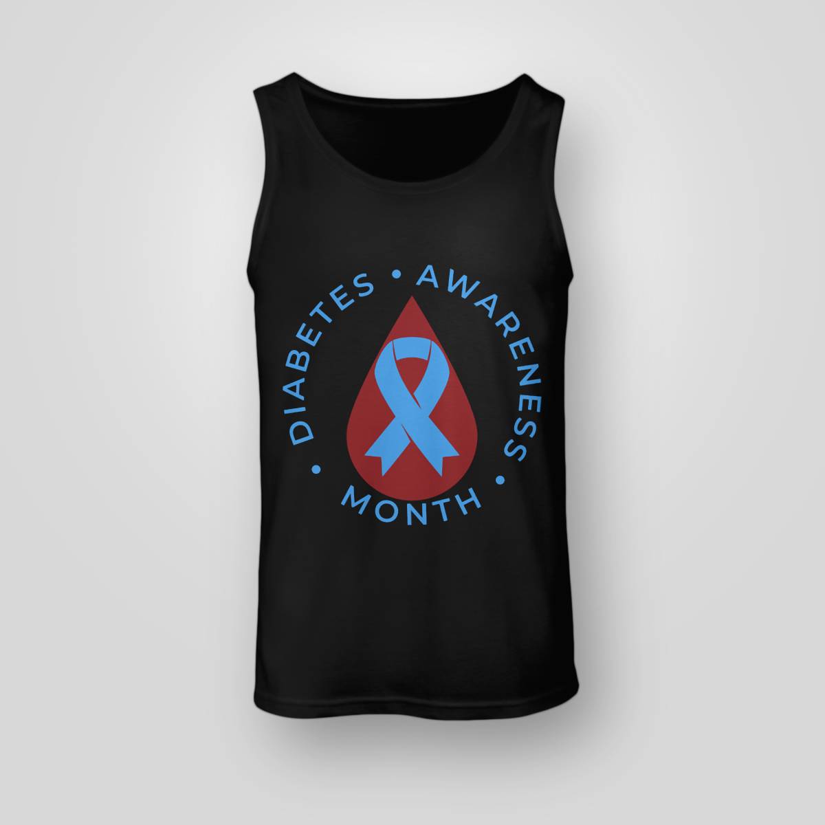 Diabetes Awareness Month Diabetic Blue Love Ribbon T1D T2D Dab2345