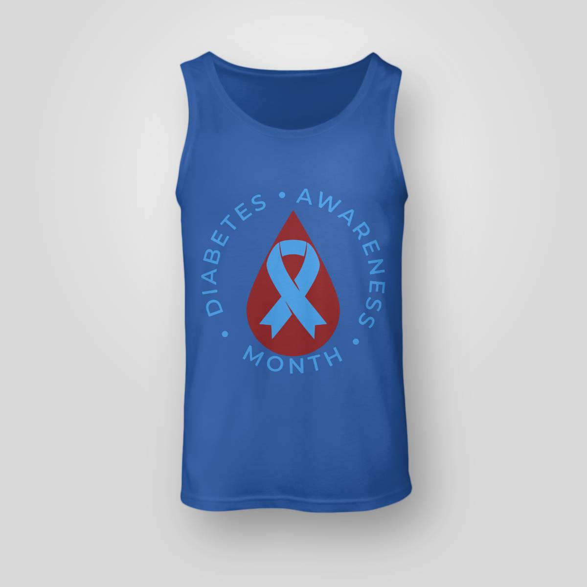 Diabetes Awareness Month Diabetic Blue Love Ribbon T1D T2D Dab2345