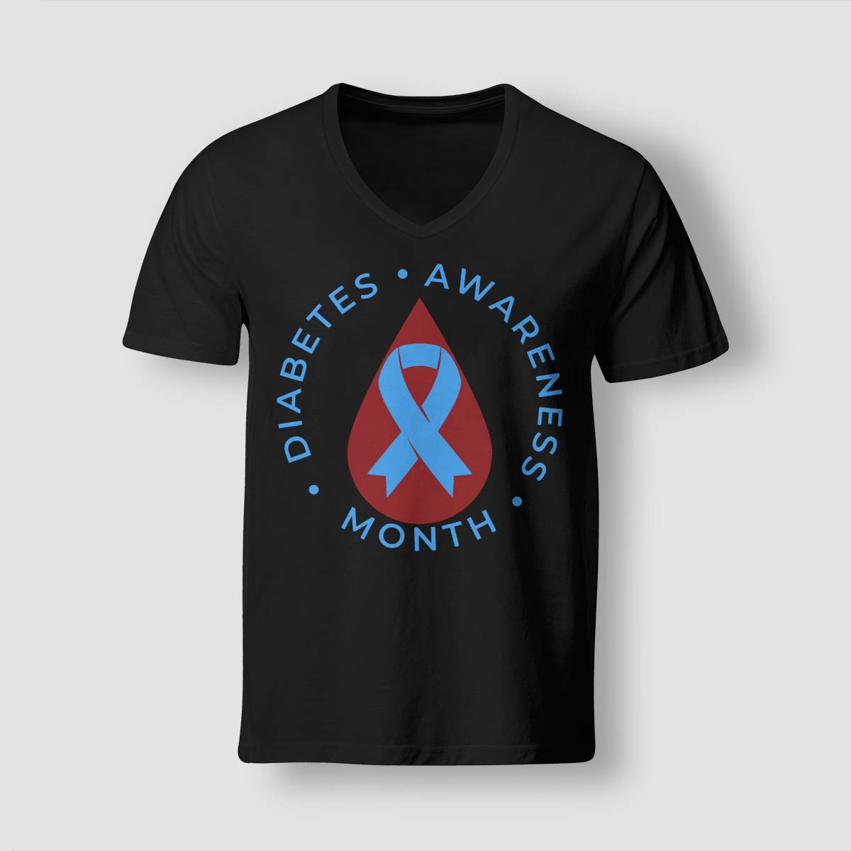 Diabetes Awareness Month Diabetic Blue Love Ribbon T1D T2D Dab2345