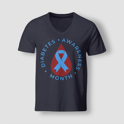 Diabetes Awareness Month Diabetic Blue Love Ribbon T1D T2D Dab2345