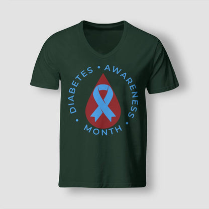 Diabetes Awareness Month Diabetic Blue Love Ribbon T1D T2D Dab2345