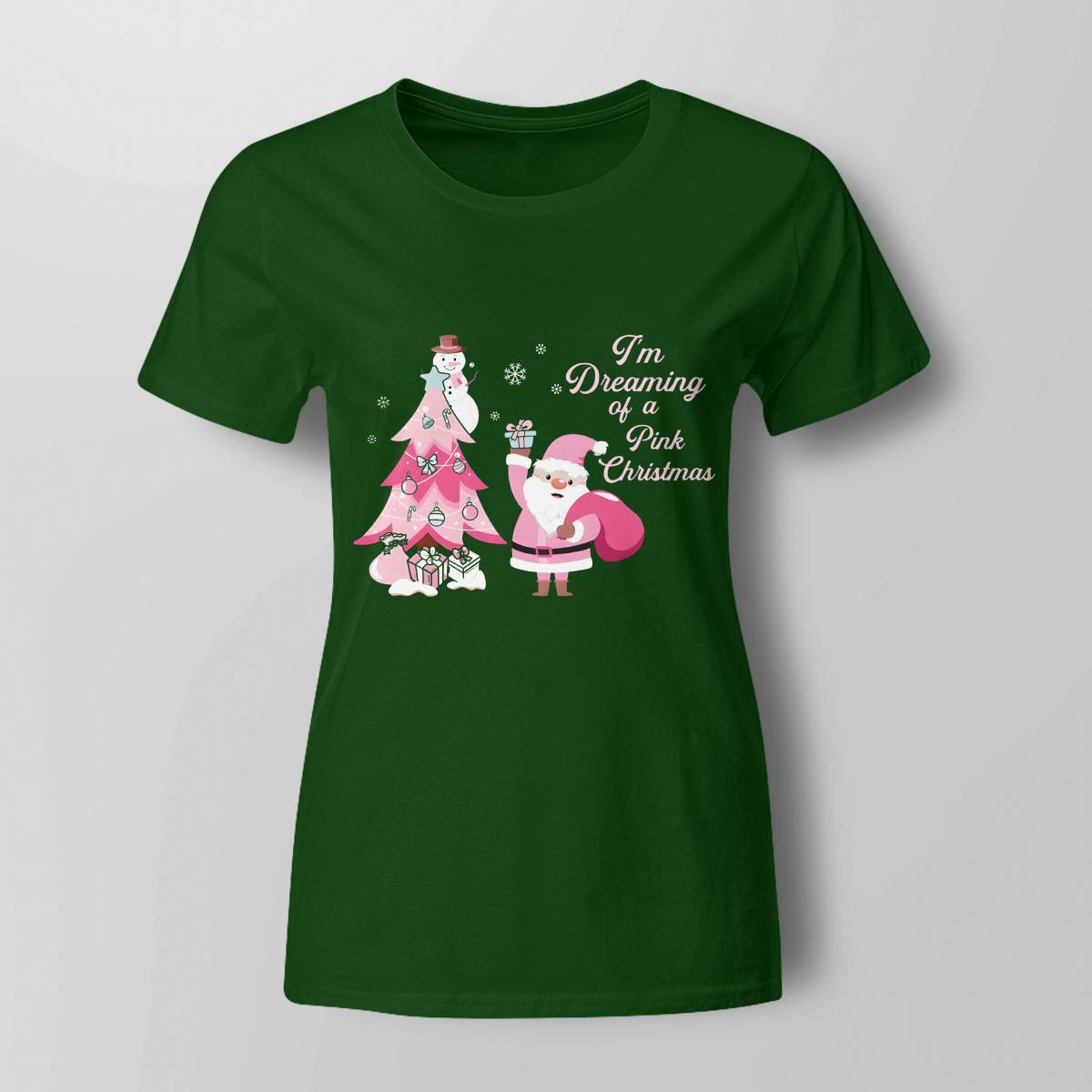 I Am Dreaming Of A Xmas with Pink Santa Christmas Brc2345