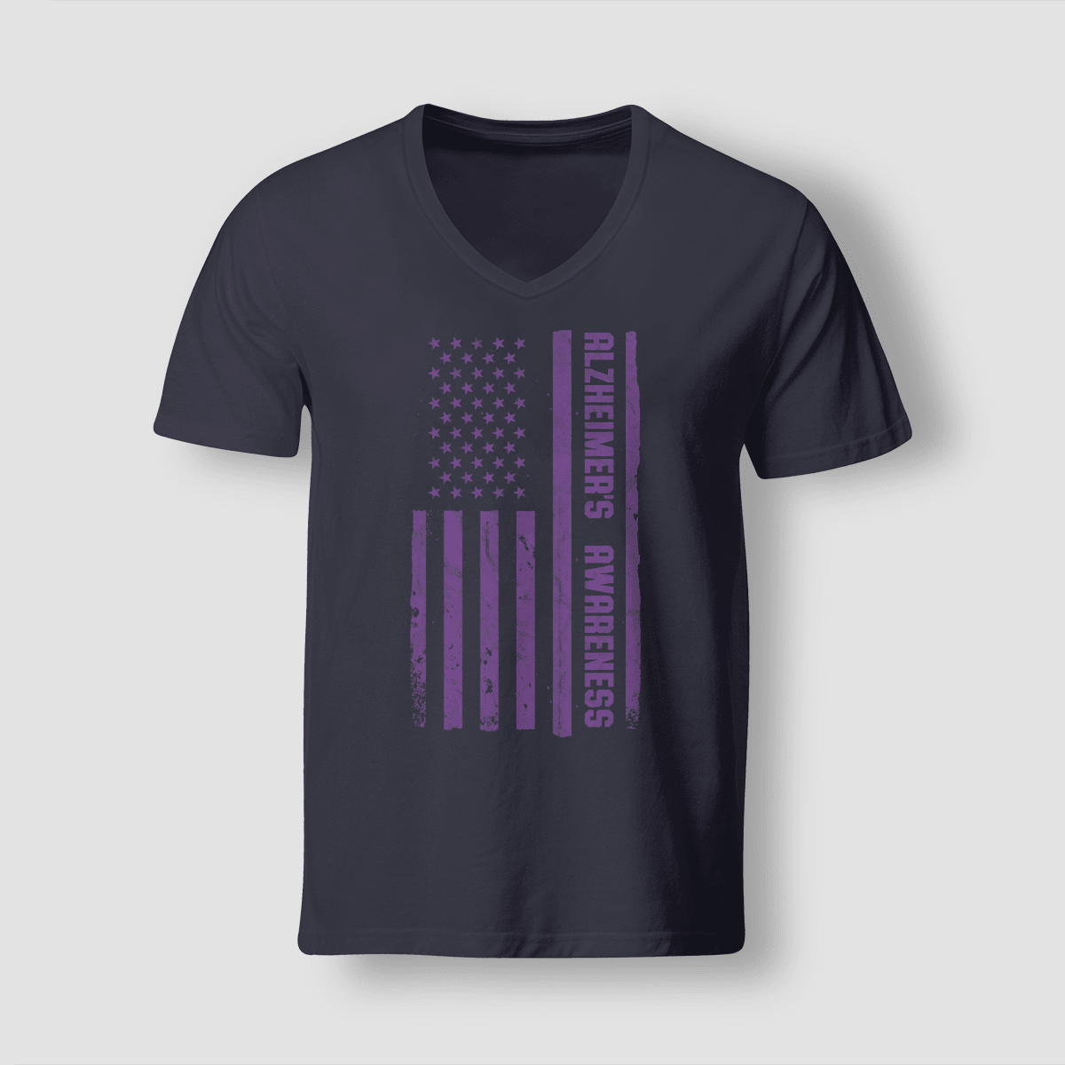 Alzheimer Awareness American Flag 2320